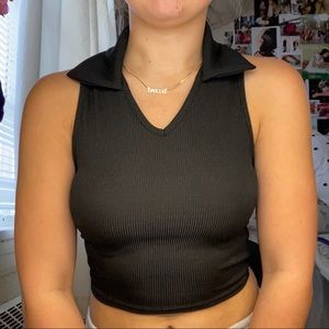 CROPPED COLLARED TANK